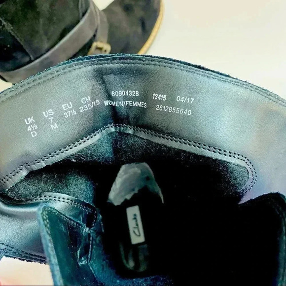 NWT Clarks Suede Lallana Beat Black Boots - Picture 9 of 10